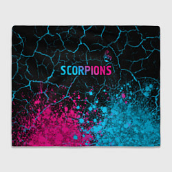 Плед флисовый Scorpions - neon gradient: символ сверху, цвет: 3D-велсофт