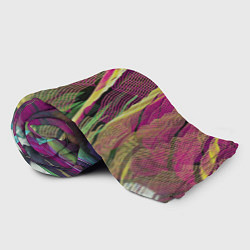 Плед флисовый Неоновые волнообразные линии, цвет: 3D-велсофт — фото 2