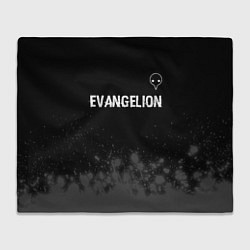 Плед флисовый Evangelion glitch на темном фоне: символ сверху, цвет: 3D-велсофт