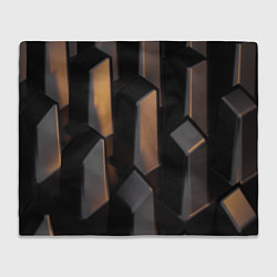 Плед флисовый Абстрактные тёмные геометрические блоки, цвет: 3D-велсофт