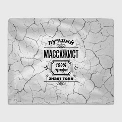 Плед флисовый Лучший массажист - 100% профи на светлом фоне, цвет: 3D-велсофт