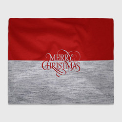 Плед флисовый Merry Christmas красный, цвет: 3D-велсофт