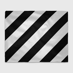 Плед флисовый Черно-белые полосы, цвет: 3D-велсофт