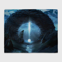 Плед флисовый Тёмная арка и свет в космосе, цвет: 3D-велсофт