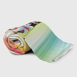 Плед флисовый Енот супер герой в плаще, цвет: 3D-велсофт — фото 2