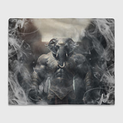 Плед флисовый Накаченный слон, цвет: 3D-велсофт