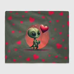 Плед флисовый Влюбленный инопланетянин, цвет: 3D-велсофт