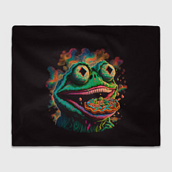 Плед флисовый Лягушонок Пепе зомби, цвет: 3D-велсофт