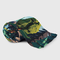 Плед флисовый Воксельный лес, цвет: 3D-велсофт — фото 2