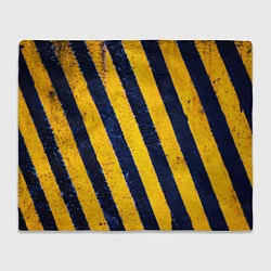 Плед флисовый Предупреждающие полосы на асфальте, цвет: 3D-велсофт