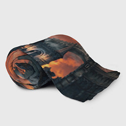 Плед флисовый Bloodborne пейзаж, цвет: 3D-велсофт — фото 2