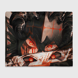 Плед флисовый Аста и его демон - Черный клевер, цвет: 3D-велсофт