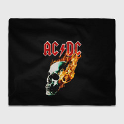 Плед флисовый AC DC череп, цвет: 3D-велсофт