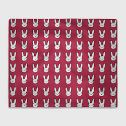 Плед флисовый Bunny Pattern red, цвет: 3D-велсофт