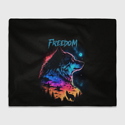 Плед флисовый Волк свобода, цвет: 3D-велсофт