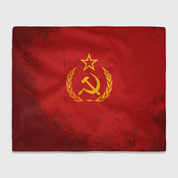 Плед флисовый СССР серп и молот, цвет: 3D-велсофт