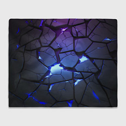 Плед флисовый Неоновые трещины - голубая лава, цвет: 3D-велсофт
