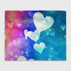 Плед флисовый Dreamy Hearts Multicolor, цвет: 3D-велсофт
