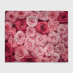 Плед флисовый Чайная пыльная роза - нежно розовый цветок, цвет: 3D-велсофт
