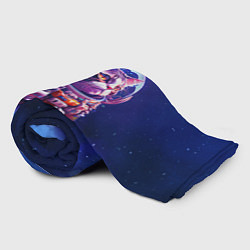 Плед флисовый Кот в космическом скафандре, цвет: 3D-велсофт — фото 2