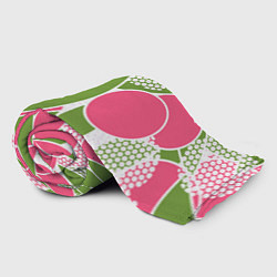 Плед флисовый Абстракция круги и зеленый лист, цвет: 3D-велсофт — фото 2