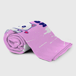 Плед флисовый Лиза кошечка с сердечком, цвет: 3D-велсофт — фото 2