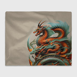 Плед флисовый Japan dragon - irezumi, цвет: 3D-велсофт