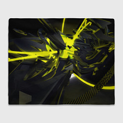 Плед флисовый Yellow gold abstraction, цвет: 3D-велсофт