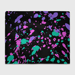 Плед флисовый Неоновые цвета брызги краски, цвет: 3D-велсофт