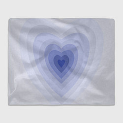 Плед флисовый Голубое сердце градиент, цвет: 3D-велсофт
