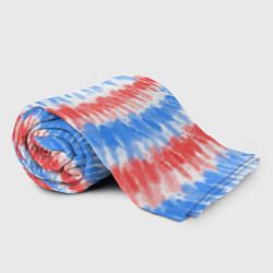 Плед флисовый Тай-дай красный с голубым, цвет: 3D-велсофт — фото 2