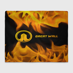 Плед флисовый Great Wall - gold gradient: надпись и символ, цвет: 3D-велсофт