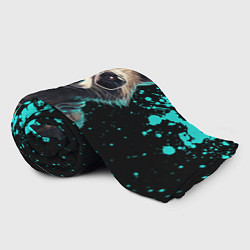 Плед флисовый Енот в стиле киберпанк, цвет: 3D-велсофт — фото 2