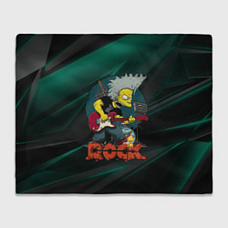 Плед флисовый Rock music Simpsons, цвет: 3D-велсофт