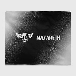 Плед флисовый Nazareth glitch на темном фоне: надпись и символ, цвет: 3D-велсофт