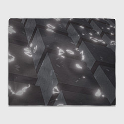 Плед флисовый Серые кубы с сигилами, цвет: 3D-велсофт