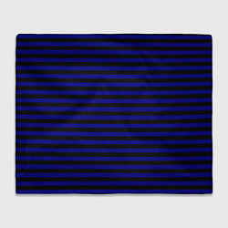 Плед флисовый Черно-синие полосы, цвет: 3D-велсофт