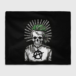 Плед флисовый Панк анархист, цвет: 3D-велсофт