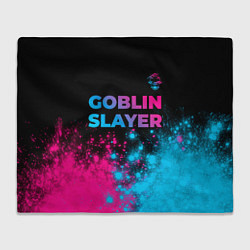 Плед флисовый Goblin Slayer - neon gradient: символ сверху, цвет: 3D-велсофт