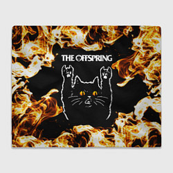 Плед флисовый The Offspring рок кот и огонь, цвет: 3D-велсофт
