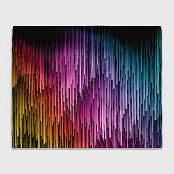 Плед флисовый Радужные узор полосы, цвет: 3D-велсофт