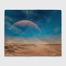 Плед флисовый Пустыня и очертания планеты, цвет: 3D-велсофт