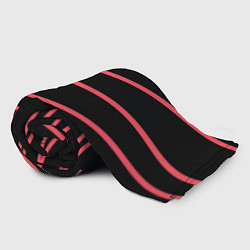 Плед флисовый Полосы черно-розовый, цвет: 3D-велсофт — фото 2