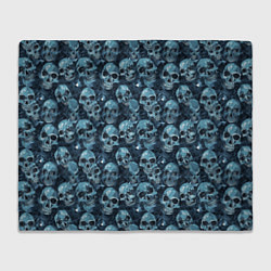 Плед флисовый Синие черепа, цвет: 3D-велсофт