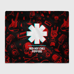 Плед флисовый Red Hot Chili Peppers rock glitch, цвет: 3D-велсофт