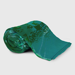 Плед флисовый Зелёные обрывки фигур, цвет: 3D-велсофт — фото 2