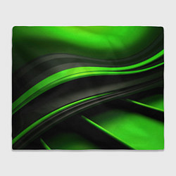 Плед флисовый Black green textureпоп, цвет: 3D-велсофт