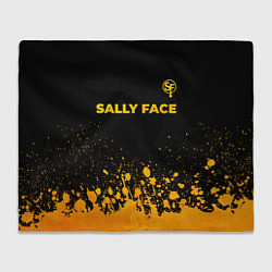 Плед флисовый Sally Face - gold gradient: символ сверху, цвет: 3D-велсофт