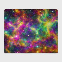 Плед флисовый Яркий неоновый космос, цвет: 3D-велсофт