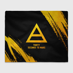 Плед флисовый Thirty Seconds to Mars - gold gradient, цвет: 3D-велсофт